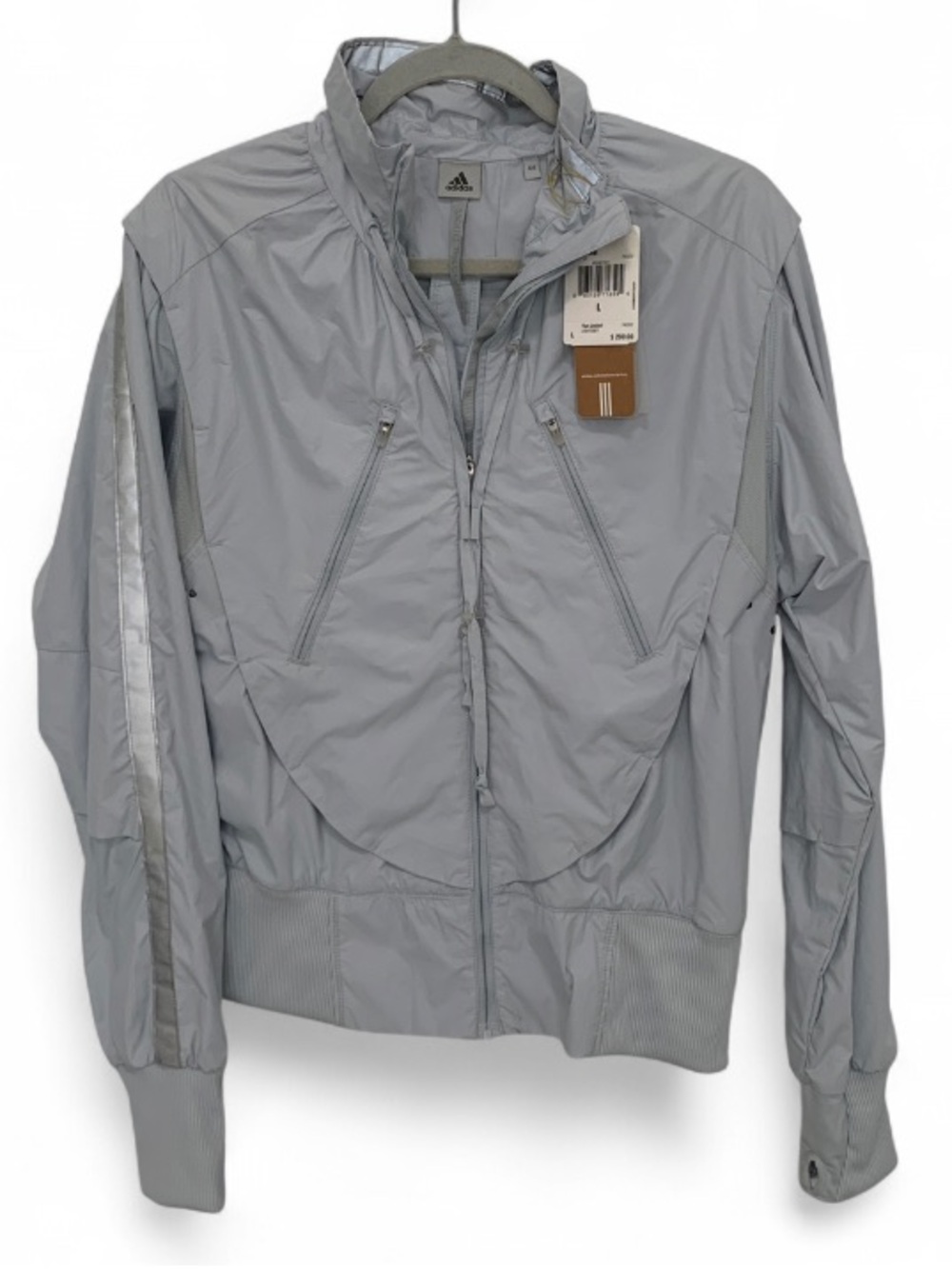 NWT adidas Stella McCartney Zip Up Light Gray Run Jacket